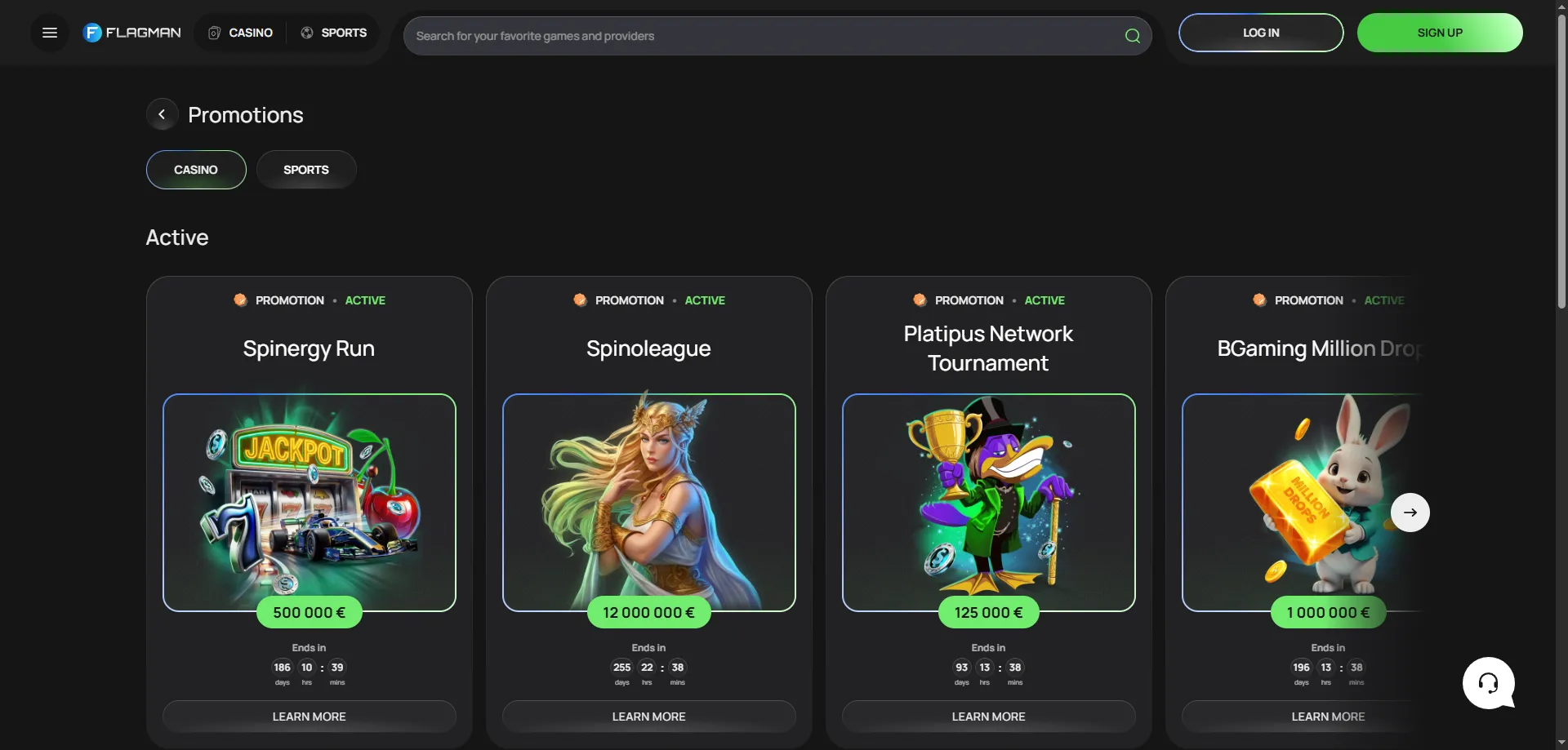 Flagman Casino 200% welcome bonus offer for New Zealand players