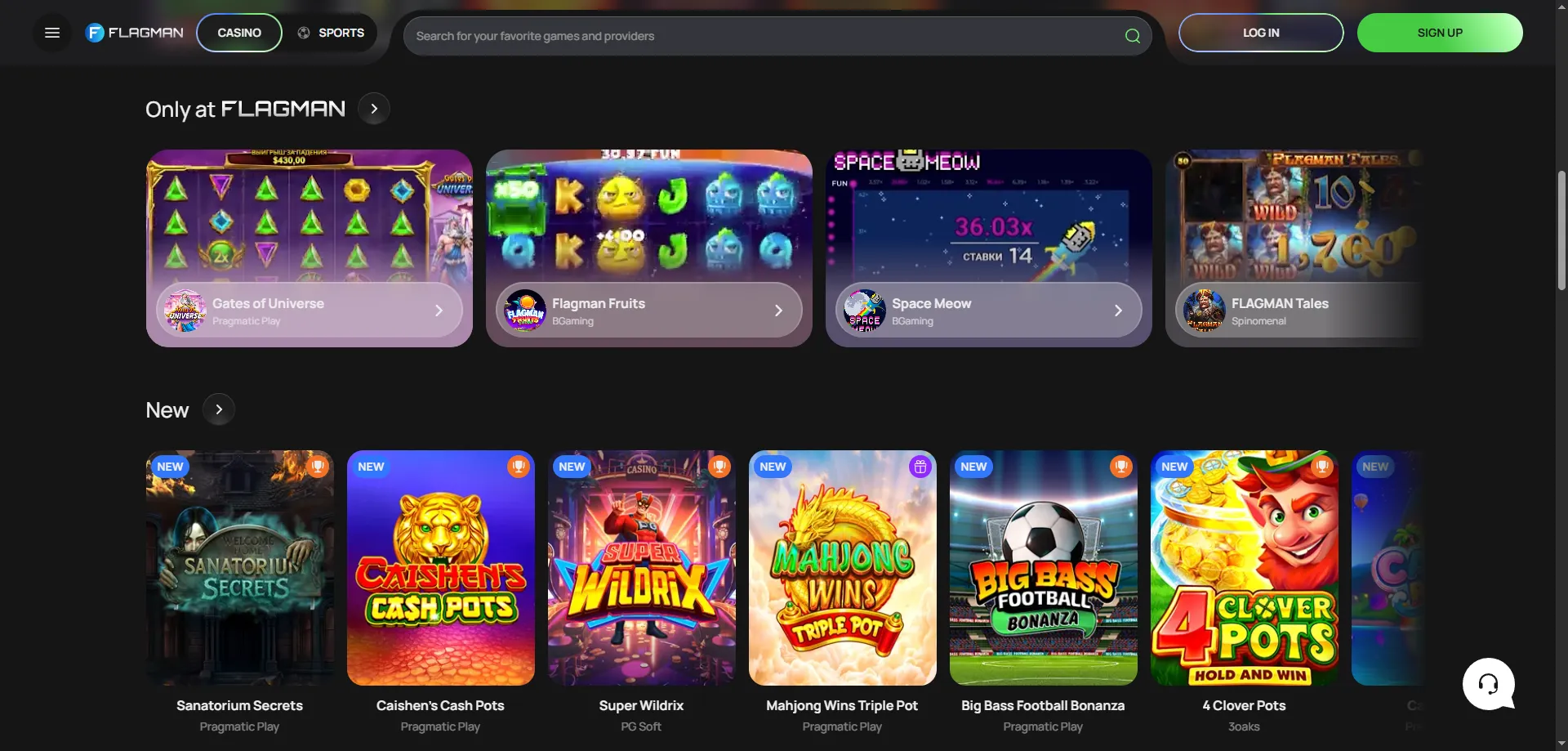 Flagman Casino software providers — Pragmatic Play, NetEnt and more